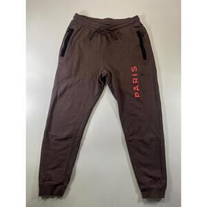 Jordan Paris Brown Jogger Sweatpants with Zippered Pockets M
